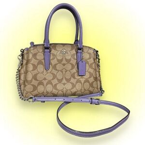 Coach Sage Carryall Leather with signature canvas CC Handbag/Crossbody Bag